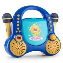 Auna Rockpocket, detský karaoké systém, CD, AUX, 2 x mikrofón, sada nálepiek, modrý