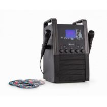 Auna KA8B-V2 BK, čierny, karaoke systém, CD prehrávač, 2 x mikrofón, vrátane 3 x karaoke CD