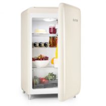 Klarstein PopArt-Bar krémová chladnička, 136l retro dizajn, 3 poschodia, priečinok na zeleninu, A+