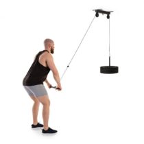 KLARFIT Hangman, kladka, stropná inštalácia, 2 m kábel, tricepsová tyč, čierna farba