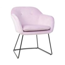 Besoa Zoe, čalúnená stolička, penová výplň, polyesterový poťah, zamat, oceľ, ružová
