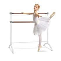KLARFIT Barre Anna, dvojitá baletná tyč, 110 x 113 cm, 2 x 38 mm Ø, biela