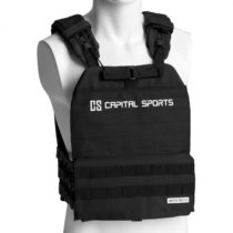 Capital Sports Battlevest 2.0, záťažová vesta, 2 x 2 závažia 2,6 &amp; 4,0 kg, čierna