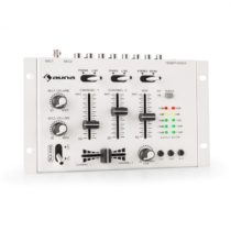 Auna TMX-2211, MKII, DJ-Mixer, 3/2 kanálov, crossfader, talkover, montáž na rack, biely