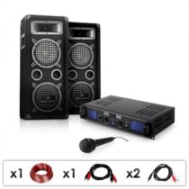 Electronic-Star DJ PA set „DJ–25“, zosilňovač, PA repro, mikrofon, 1600W