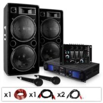 Electronic-Star DJ SADA „DJ-20.1“, PA zosilňovač, PA reproduktor, mixážny pult, mikro kábel, 2000 W