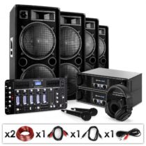 Electronic-Star Bass First Pro Bluetooth, DJ PA systém, 2 x zosilňovač, 4 x reproduktor, mixážny pul...