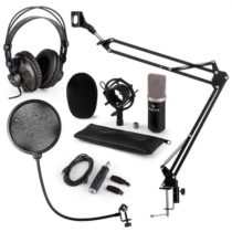 Auna CM003 mikrofónová sada V4, čierna, kondenzátorový mikrofón, USB konvertor, slúchadlá, mikrofóno...