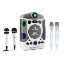 Auna Set: karaoke systém Kara Projectura, biely + dva mikrofóny Kara Dazzl, LED podsvietenie