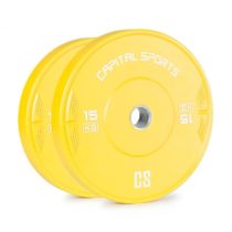 Capital Sports Nipton 15, kotúč, závažie, 1 x 15kg, tvrdená guma, žltý