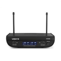 Vonyx WM82C Digital, 2-kanálový systém UHF bezdrôtových mikrofónov, headset z ručný mikrofón, 50 m, ...